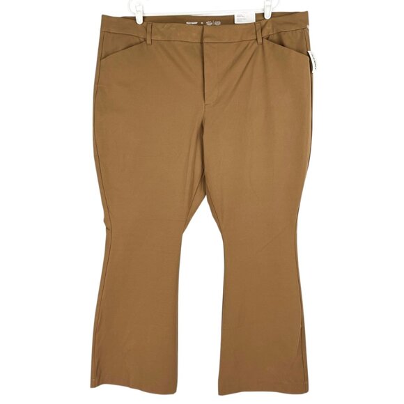 Old Navy High-Rise Pixie Flare Pants Women's Plus Size 24 Stretch Brown NWT - Picture 1 of 12